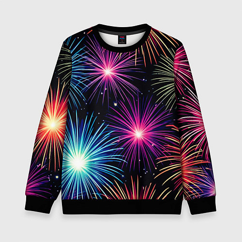 Детский свитшот Стилизованный праздничный салют / 3D-Черный – фото 1