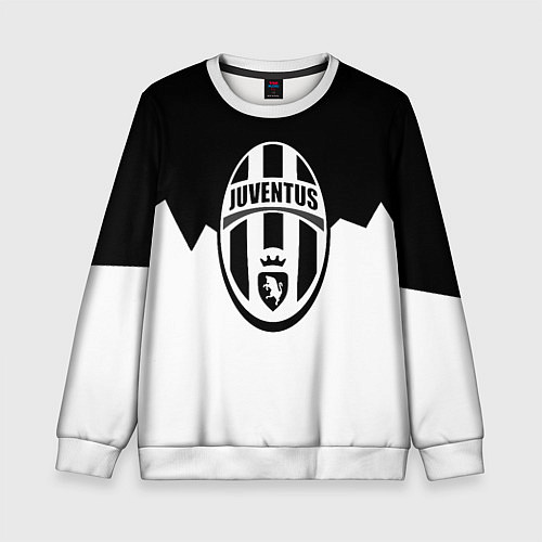 Детский свитшот Ювентус черно белая геометрия / 3D-Белый – фото 1