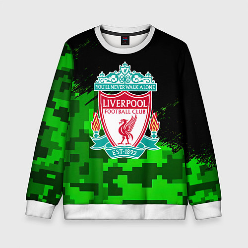 Детский свитшот Ливерпуль камуфляж краски / 3D-Белый – фото 1