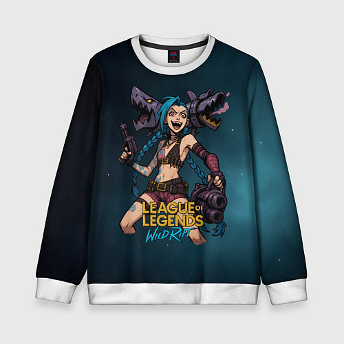 Детский свитшот League of Legends Jinx / 3D-Белый – фото 1