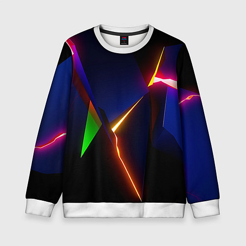 Детский свитшот Neon colored geometric / 3D-Белый – фото 1