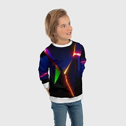 Свитшот детский Neon colored geometric, цвет: 3D-белый — фото 2