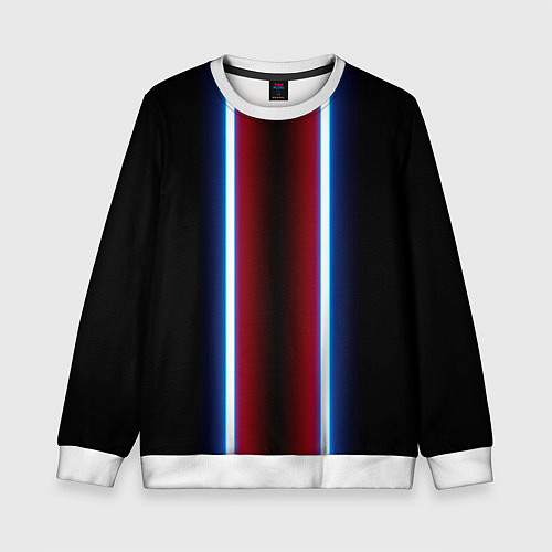 Детский свитшот Color white blue red neon / 3D-Белый – фото 1