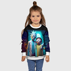 Свитшот детский Rick with Morty - halloween night, цвет: 3D-белый — фото 2