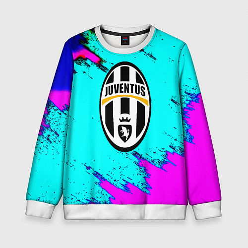 Детский свитшот Juventus неоновые краски / 3D-Белый – фото 1