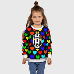 Свитшот детский Ювентус сердце паттерн, цвет: 3D-белый — фото 2