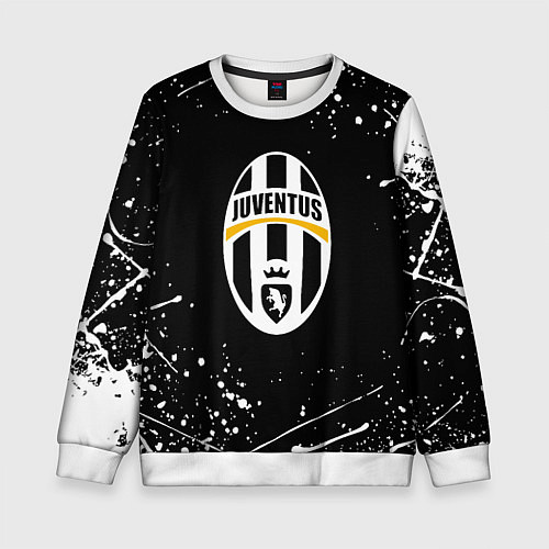 Детский свитшот Juventus белые краски всплеск / 3D-Белый – фото 1