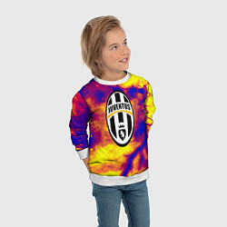 Свитшот детский Ювентус неоновый шторм, цвет: 3D-белый — фото 2