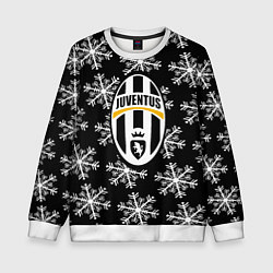 Свитшот детский Ювентус снежинки белые, цвет: 3D-белый