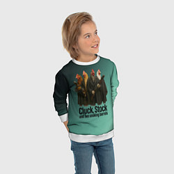 Свитшот детский Петухи - карты деньги два ствола, цвет: 3D-белый — фото 2