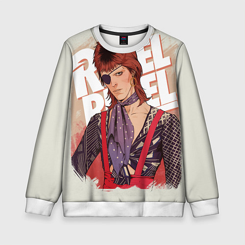 Детский свитшот David Bowie Rebel Rebel / 3D-Белый – фото 1