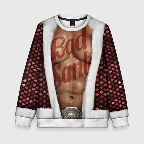 Детский свитшот Костюм деда мороза с накаченным прессом / 3D-Белый – фото 1