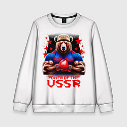 Свитшот детский USSR медведь, цвет: 3D-белый