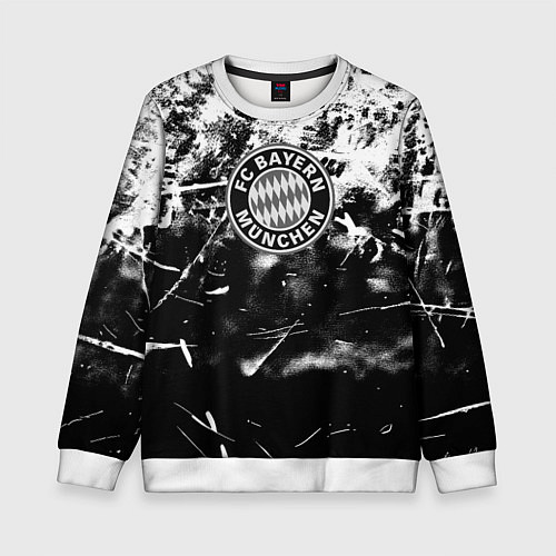 Детский свитшот Bayern Mnchen черно белая бумага / 3D-Белый – фото 1
