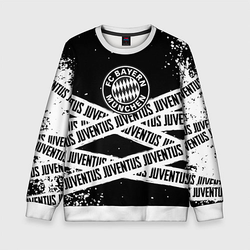 Детский свитшот Бавария Мюнхен x Ювентус / 3D-Белый – фото 1