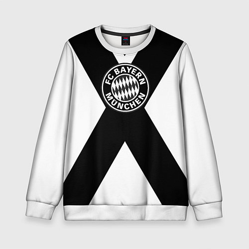 Детский свитшот Бавария Мюнхен полосы / 3D-Белый – фото 1