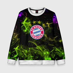 Свитшот детский Бавария Мюнхен огонь, цвет: 3D-белый