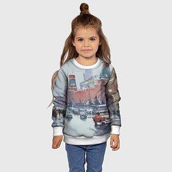 Свитшот детский Старинная Москва - новый год, цвет: 3D-белый — фото 2