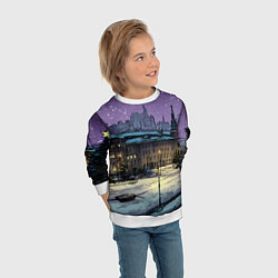Свитшот детский Ночь в новогодней Москве, цвет: 3D-белый — фото 2
