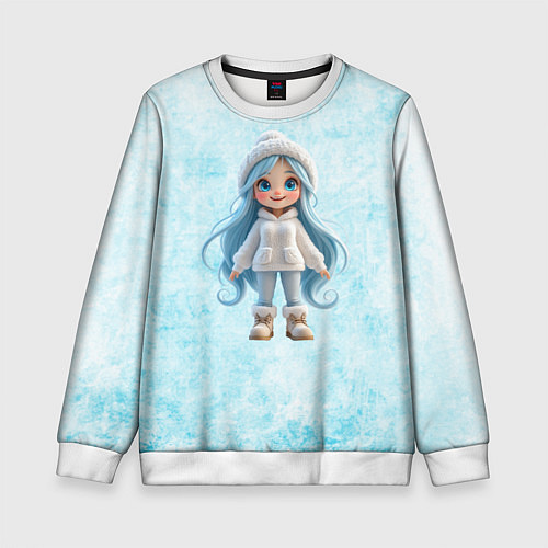 Детский свитшот Девочка-зима / 3D-Белый – фото 1