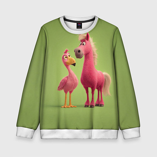 Детский свитшот Розовые они такие / 3D-Белый – фото 1