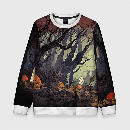 Детский свитшот Призрачный лес / 3D-Белый – фото 1