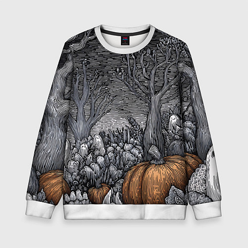 Детский свитшот Осенние шалости духов / 3D-Белый – фото 1