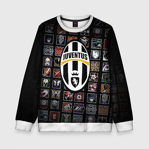 Детский свитшот Juventus ачивки паттерн / 3D-Белый – фото 1