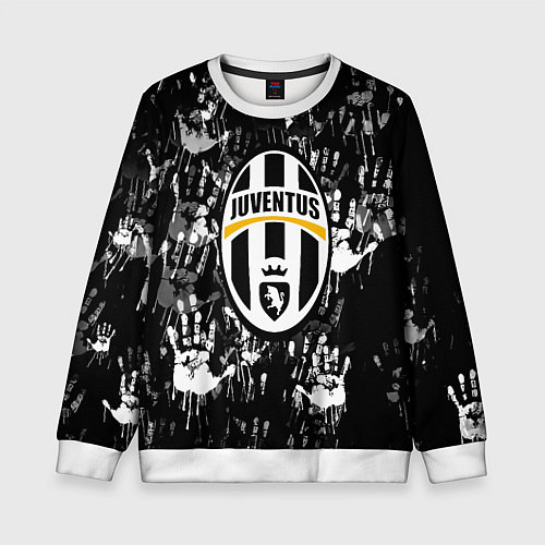 Детский свитшот Ювентус текстура руки краски / 3D-Белый – фото 1
