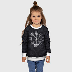 Свитшот детский Мистический компас рун вегвизир, цвет: 3D-белый — фото 2