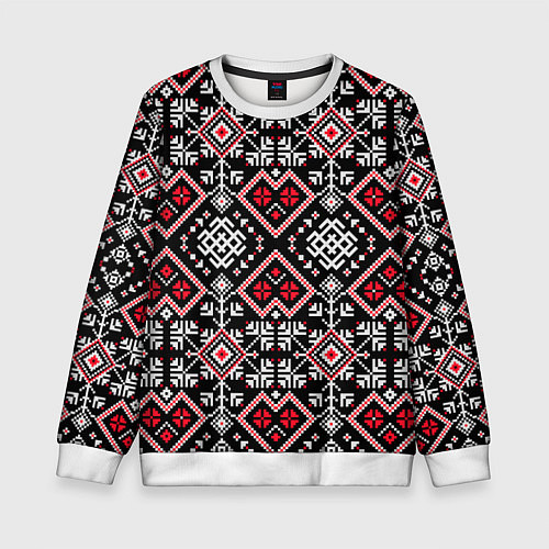 Детский свитшот Славянский орнамент обережный / 3D-Белый – фото 1