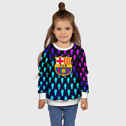 Свитшот детский Barcelona люди градиент неон, цвет: 3D-белый — фото 2