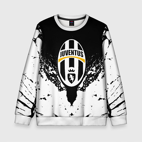Детский свитшот Ювентус краски всплеск текстура / 3D-Белый – фото 1
