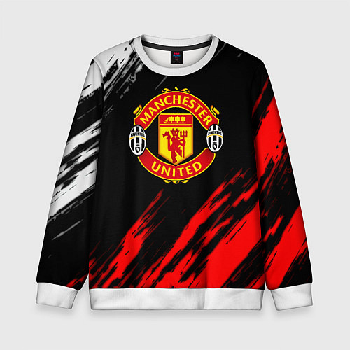 Детский свитшот Манчестер Юнайтед x Ювентус краски / 3D-Белый – фото 1