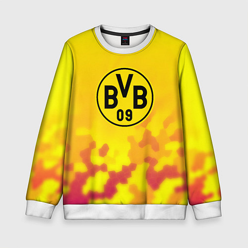 Детский свитшот Borussia камуфляж желтый текстура / 3D-Белый – фото 1