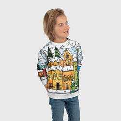 Свитшот детский Новогодний снегопад, цвет: 3D-белый — фото 2