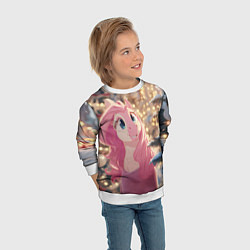 Свитшот детский Удивленная лошадка - Новый год, цвет: 3D-белый — фото 2