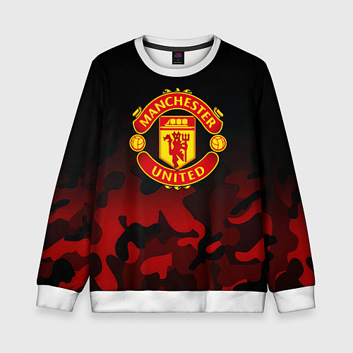 Детский свитшот Манчестер Юнайтед камуфляж текстура / 3D-Белый – фото 1