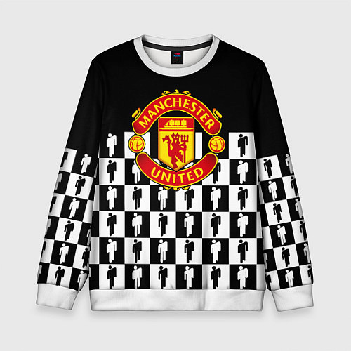 Детский свитшот Манчестер Юнайтед люди паттерн / 3D-Белый – фото 1