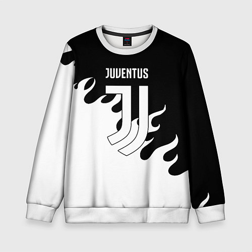 Детский свитшот Ювентус огонь текстура / 3D-Белый – фото 1