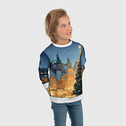 Свитшот детский Новый год в старом городе, цвет: 3D-белый — фото 2