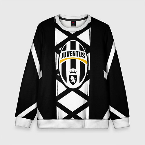 Детский свитшот Ювентус геометрия полосы линии / 3D-Белый – фото 1