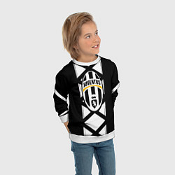 Свитшот детский Ювентус геометрия полосы линии, цвет: 3D-белый — фото 2