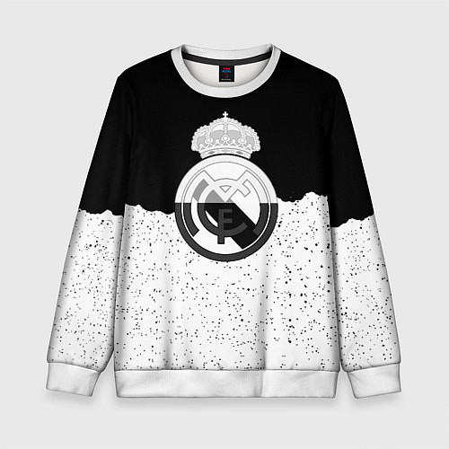 Детский свитшот Реал Мадрид лого ночь текстура / 3D-Белый – фото 1