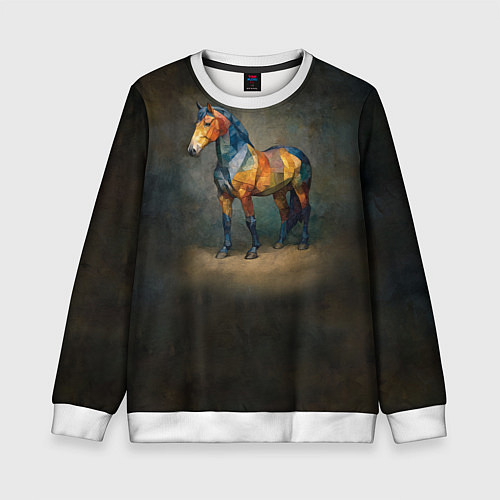 Детский свитшот Конь Ренессанс / 3D-Белый – фото 1