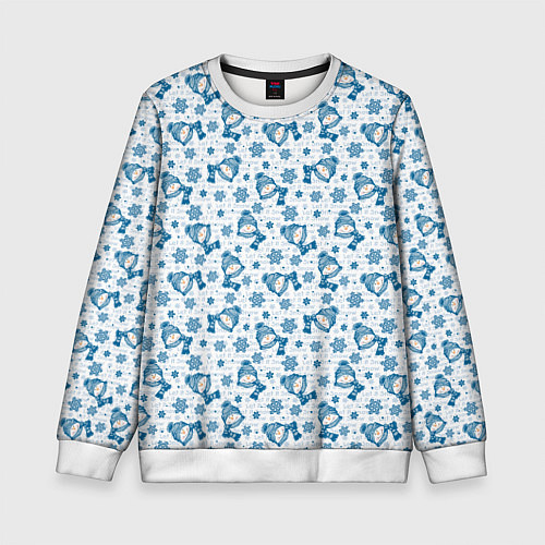 Детский свитшот Весёлые снеговики / 3D-Белый – фото 1