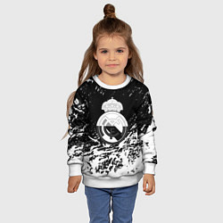 Свитшот детский Реал Мадрид краски текстура, цвет: 3D-белый — фото 2