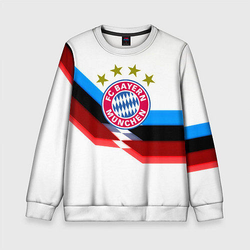 Детский свитшот Бавария Мюнхен геометрия спорт / 3D-Белый – фото 1