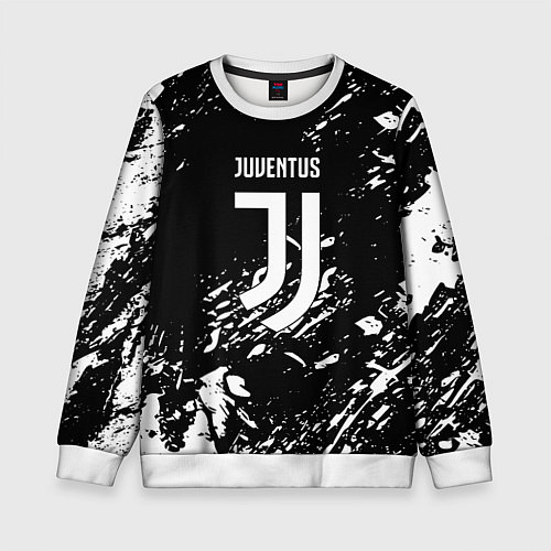 Детский свитшот Juventus белые штрихи красок / 3D-Белый – фото 1