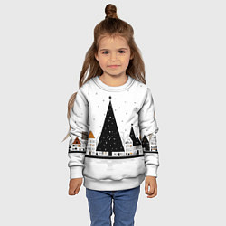 Свитшот детский Новый год - минимализм, цвет: 3D-белый — фото 2